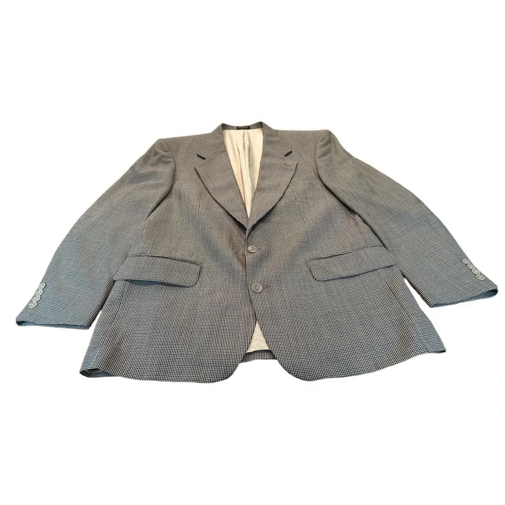 Oscar de la Renta Blazer Mens Brown Houndstooth Sports Coat Work Preppy 42R
